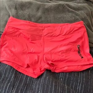 Pink and navy blue virus spandex shorts size L